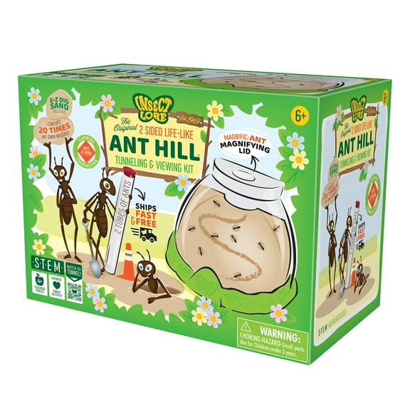 Insect Lore Ant Hill Habitat Kit with Live Ants Voucher STEM Educational Science Kit for Kids Includes Pre-Paid Voucher for 50 Harvester Ants Watch Ants Tunnel and Explore