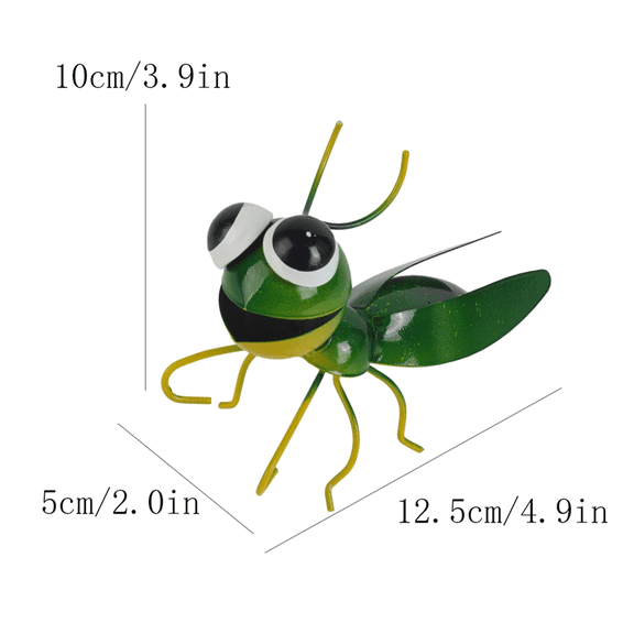 Insect Metal Wall Art, 3D Locust Sculpture, Hanging Outdoor Decor Fence Decoration for Garden Set of 2