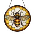 Insect Motif Stained Glass Panel – Geometric Pattern Window Decor ...