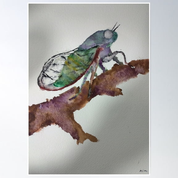 Insect On A Branch Poster Wall Art, Modern Wall Decor, 16x24 UNFRAMED