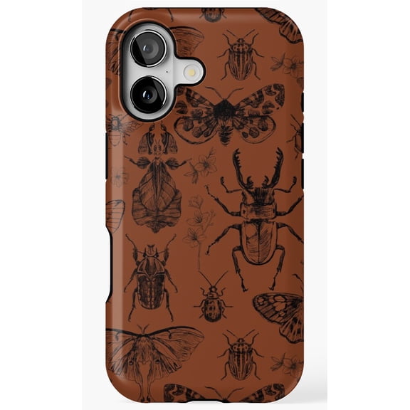 Insect Pattern Autumn Orange Nature Bug Art Design Phone Case for iPhone 11 12 13 14 15 16 17 Pro Max