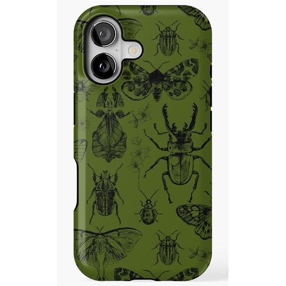 Insect Pattern Grass Green Nature Bug Art Phone Case for iPhone 11 12 13 14 15 16 17 Pro Max