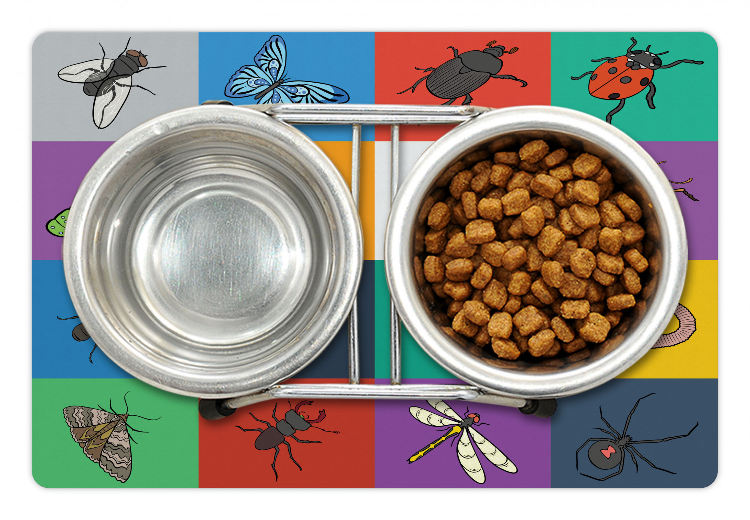 Insect Pet Mat for Food and Water, Various Kind of Bugs Bee Butterfly ...