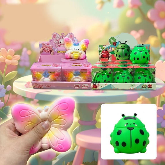 Insect Rebound Squeeze Fidget, Insect Shaped Squishy Sensory Toy, Soft Bouncy Hand Activity, Tactile Fidget Companion, Focus Activity, Desk Accessory, Fun Gift For Home Travel Parties