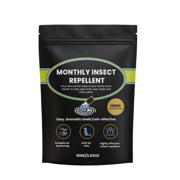 Insect Repellent, Monthly Insect Barrier, Multi-Purpose Natural Repellent for Outdoors, Keep Ants, Ticks, Fleas, Mites & Others Away, Suitable for Gardening, 100g/3.53oz