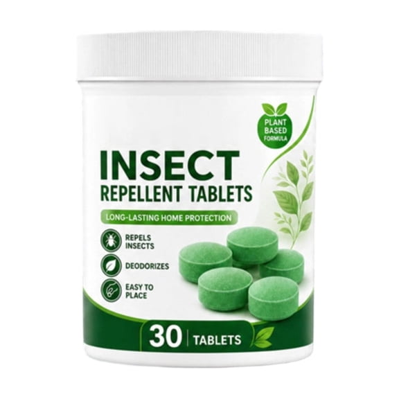 Insect Repellent Tablets 30 Pack Plant Based Formula for Long Lasting Home Protection Easy Placement Deodorizing Solution