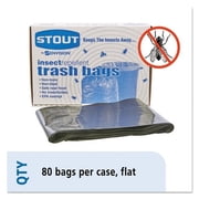 Stout  33% Recycled Insect Repellent Trash Bags, 35 Gallons, 33" x 40", Black, Box Of 80