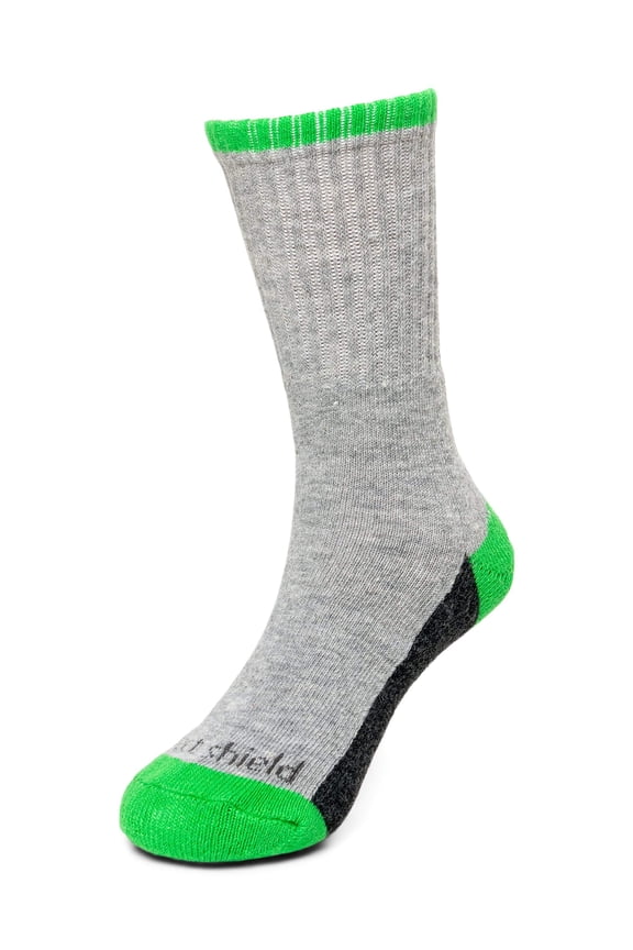 Kids' Sport Crew Socks, Grey Heather, Large