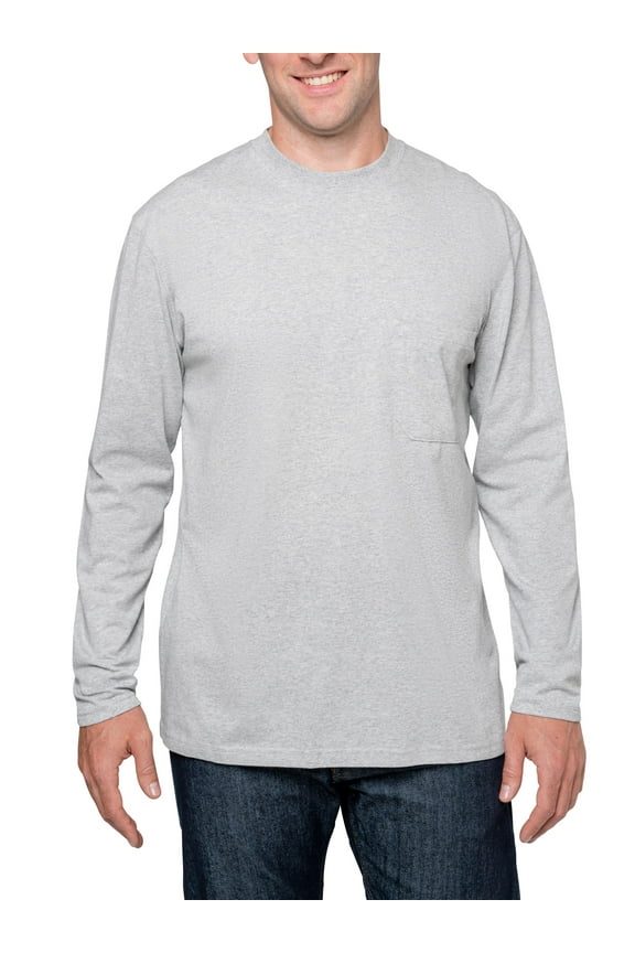 Men's UPF Dri-Balance Long Sleeve Pocket T-Shirt, Heather Grey, Small