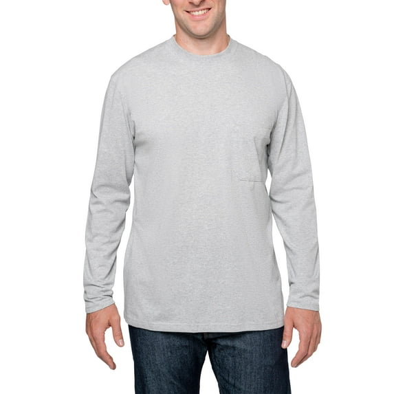 Insect Shield Men's UPF Dri-Balance Long Sleeve Pocket T-Shirt, Heather Grey, XX-Large