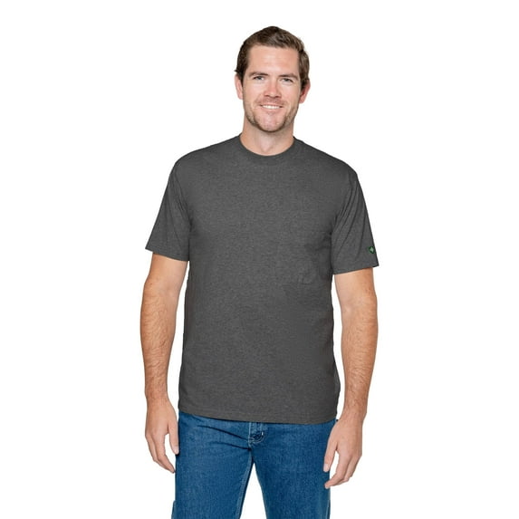 Insect Shield Men's UPF Dri-Balance Short Sleeve Pocket T-Shirt, Charcoal Heather, Large