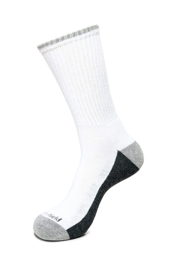 Sport Crew Socks, White, Large
