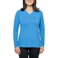 thumbnail image 1 of Insect Shield Women's UPF Dri-Balance Long Sleeve V-Neck T-Shirt, Periwinkle Blue, Small, 1 of 3