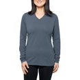 thumbnail image 1 of Insect Shield Women's UPF Dri-Balance Long Sleeve V-Neck T-Shirt, Titanium, Small, 1 of 3