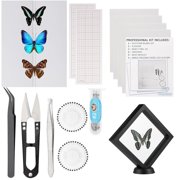 Insect Specimen Tools Kit - EVA Foam Pinning Board, Coordinate Paper, Wings Pressing Paper, Insect Pins, Complete Entomology Kit for Beginners PVC Display Case