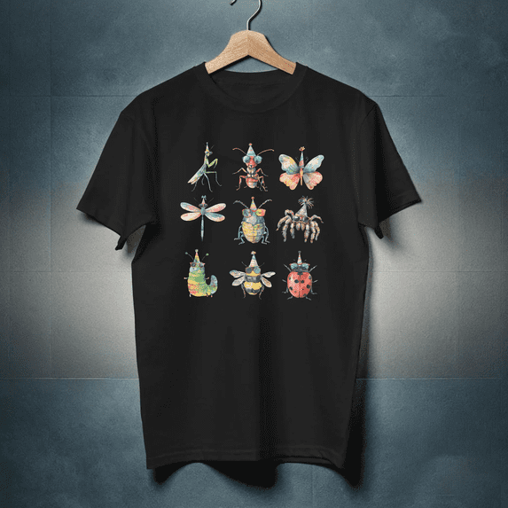 Insect Theme Birthday Holiday Cute Festive Kids Nature Art Unisex T-Shirt, up to size 5XL
