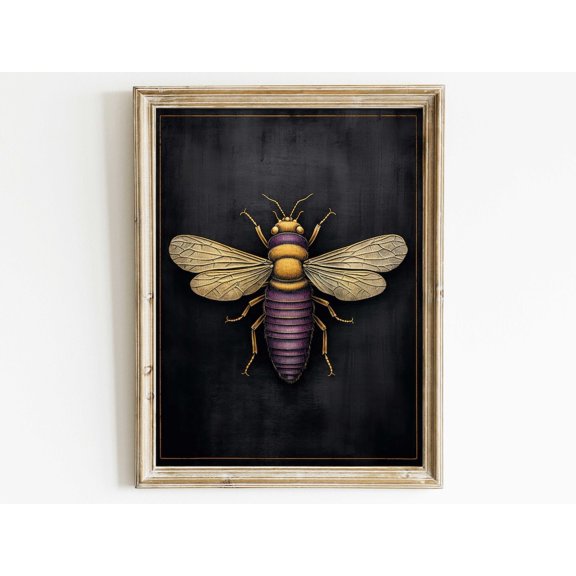 Insect Wall Art, Chalkboard Art, Insect Print, Blackvintage Wall Decor, Rustic Farmhouse Decor, Bee Wall Art Wall Art, Modern Wall Decor, 12x18 UNFRAMED