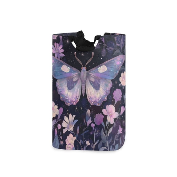 Insect and Flowers Laundry Basket with Handles Foldable Laundry Hamper Freestanding Washing Bin 50L