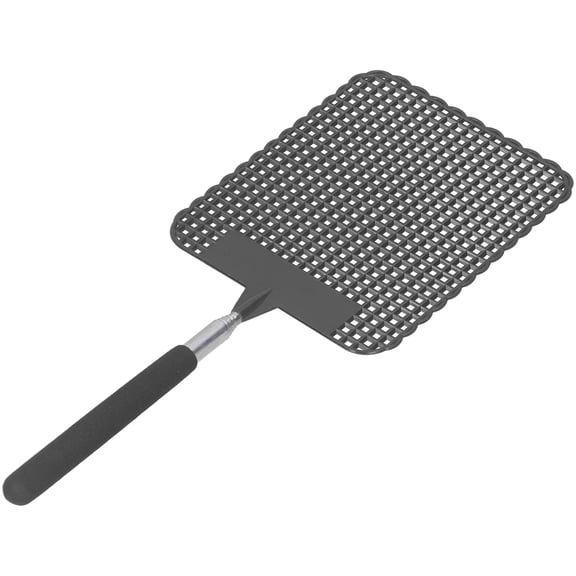 InsectCtrl Telescopic Fly Swatter, Retractable Extendable Plastic Flyswatter Light Plastic with Stainless Steel Rod for Home for Office for Camping for Fishing(Black)