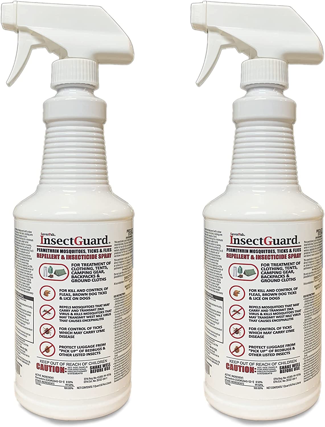 InsectGuard Permethrin Mosquitoes, Ticks and Flies Repellent & Insecticide Spray Gallon (128oz