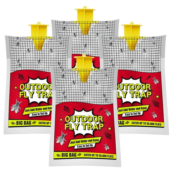 InsectX Disposable Hanging Bag Outdoor Fly Trap Resin 0.4 lb 4 Count