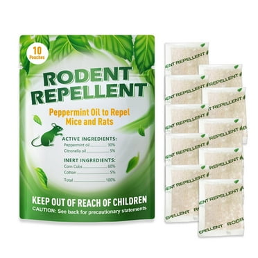 InsectX Mice Repellent, Natural Peppermint Squirrel Repellent Pouches, Rat Repellent 10 Pack