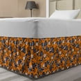 thumbnail image 1 of Insects Bed Skirt, Retro Style Butterfly Silhouettes with Spotted Wings Repetition, Elastic Bedskirt Dust Ruffle Wrap Around for Bedding Decor, 4 Sizes, Burnt Orange and Purpleblue, by Ambesonne, 1 of 2