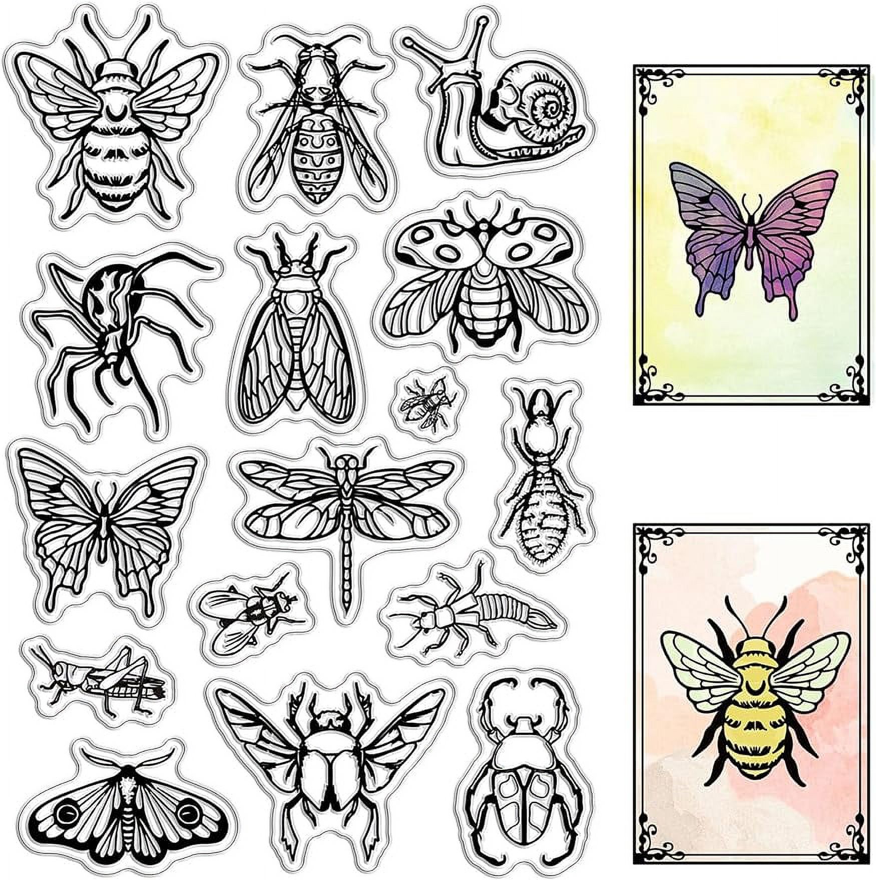 Insects Butterfly Rubber Stamp Grasshopper Moth Clear Transparent ...