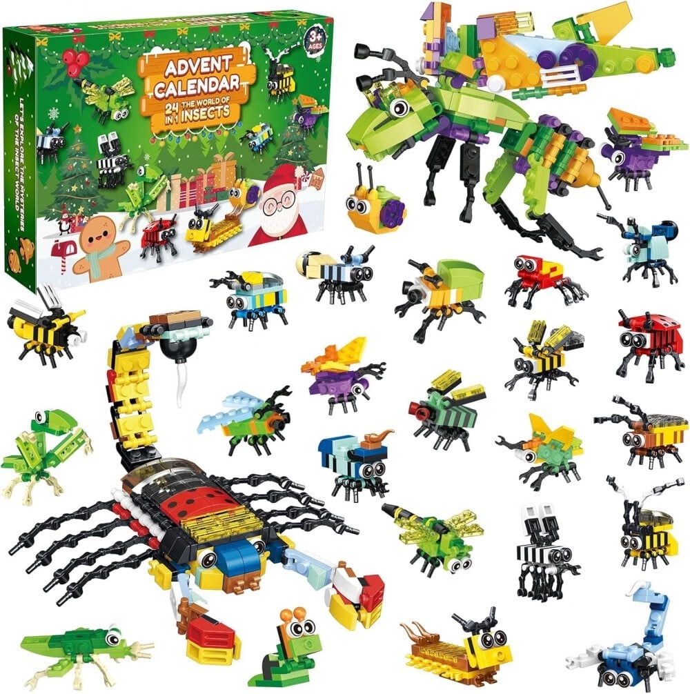 Insects Christmas Countdown Box,2024 Holiday Advent Calendar with 24 ...