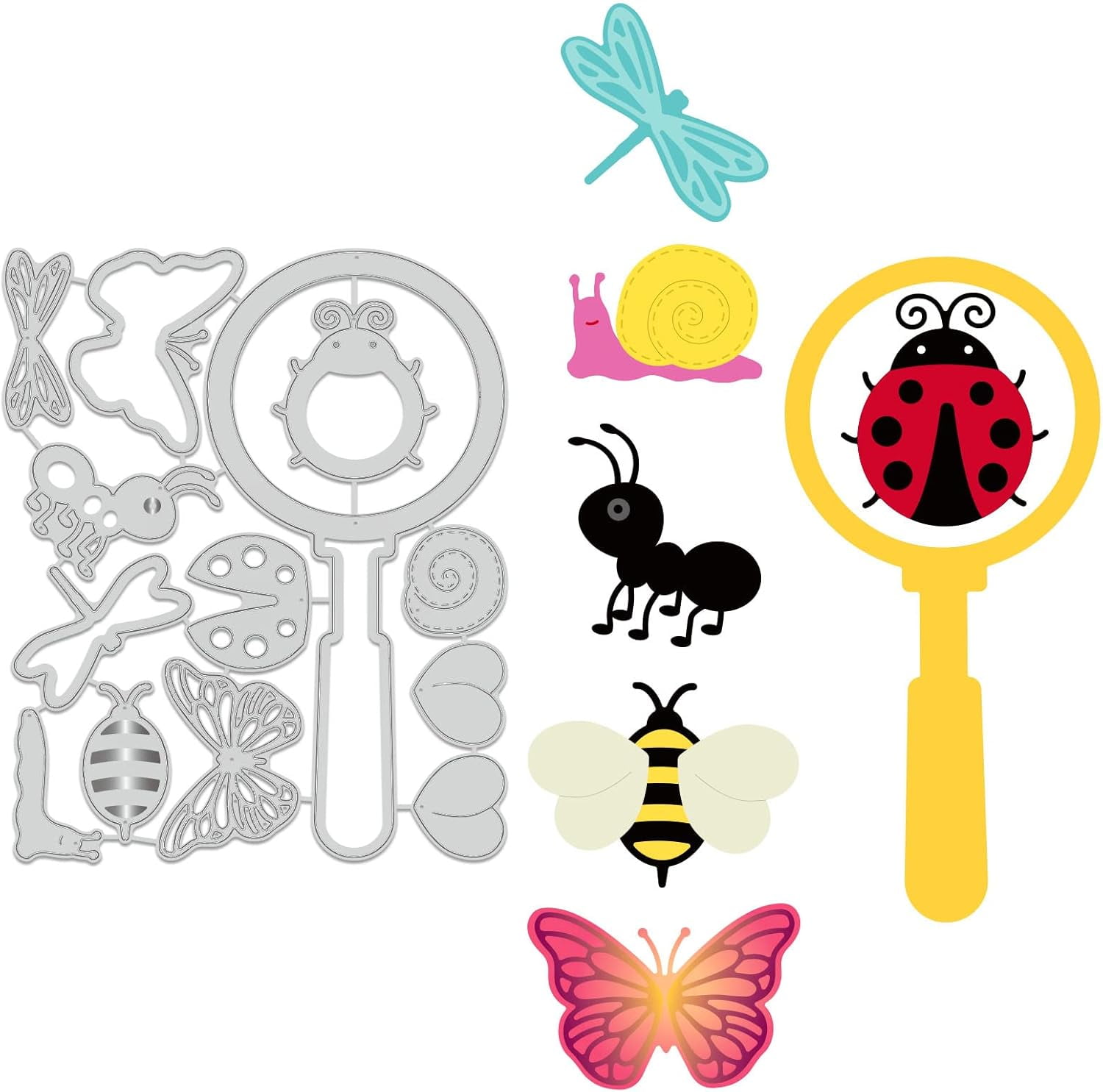 Insects Cutting Dies Spring Ladybug Dragonfly Butterfly Snail Bee Ant ...