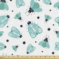 thumbnail image 1 of Ambesonne Turquoise Fabric by the Yard Upholstery, Flowers Beetle and Bugs, 2 Yards, Seafoam and Dark Seafoam, 1 of 4