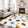 thumbnail image 1 of Insects Large Area Rugs 8x10 ft Colorful Butterfly Dragonfly Ladybird Bee Spiders Watercolor Washable Rug Non Slip Indoor Carpet Absorbent Floor Mat for Living Room Bedroom Dining Room, 1 of 9