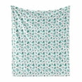 thumbnail image 1 of Insects Soft Flannel Fleece Throw Blanket, Cartoonish Design Pattern with Flowers Beetle and Bugs, Cozy Plush for Indoor and Outdoor Use, 50" x 60", Seafoam Dark Seafoam, by Ambesonne, 1 of 5