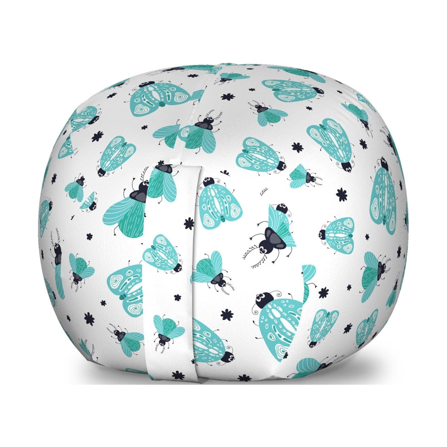 Insects Storage Toy Bag Chair, Cartoonish Design Pattern with Flowers ...