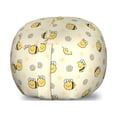 thumbnail image 1 of Insects Storage Toy Bag Chair, Repetitive Pattern with Happy Little Bees Flowers and Suns, Stuffed Animal Organizer Washable Bag, Large Size, Mustard Dark Grey Cream, by Ambesonne, 1 of 3