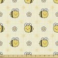 thumbnail image 1 of Ambesonne Insects Fabric by the Yard Upholstery, Happy Little Bees Flowers, 5 Yards, Mustard Dark Grey Cream, 1 of 4