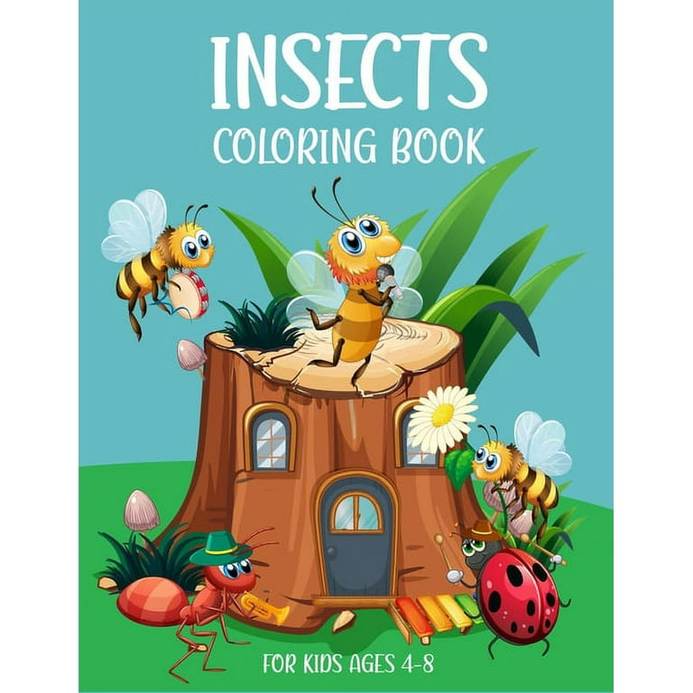 Insects coloring books for kids ages 4-8: A Beautiful Insect coloring book  for relaxing with 40 unique pages (Paperback)