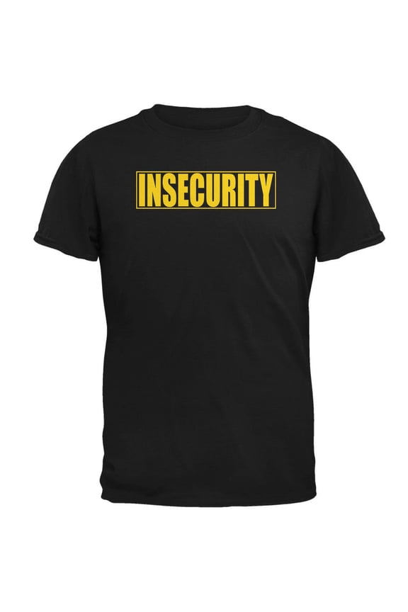 Insecure Security Guard Funny Costume Black Adult T-Shirt - Medium