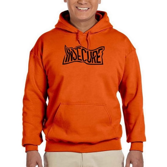 Insecure Slanted Slogan Hoodie Men -Image by Shutterstock, Male 4X-Large