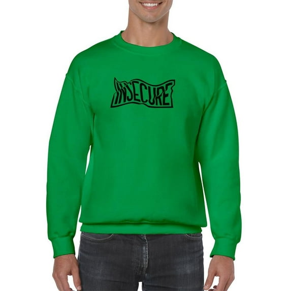 Insecure Slanted Slogan Sweatshirt Men -Image by Shutterstock, Male 5X-Large