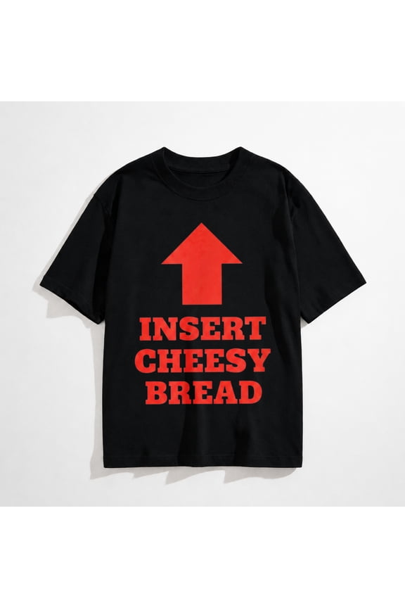 Insert Cheesy Bread Funny Food Humorous Pizza Lover T-Shirt