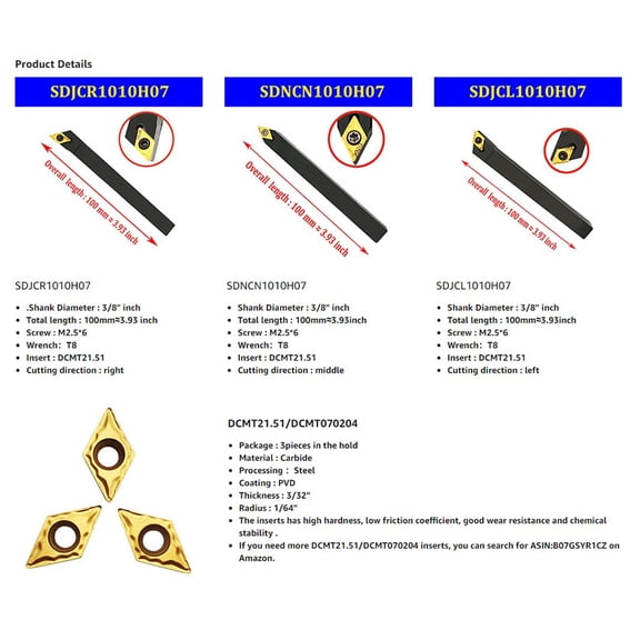Insert Holder Sdncn1010H07 Sdjcl1010H07 Sdjcr1010H07, Dcmt070204 Carbide Insert