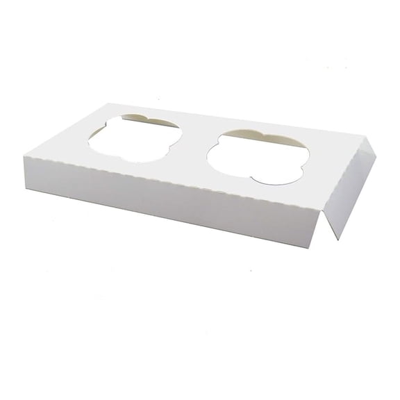 Insert Only with White Top and Bottom for Holding 2 Cupcakes (2 of This Insert Fitting in an 8 Inch x 8 Inch Cake Box) - Pack of 200