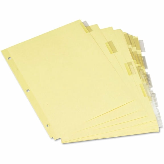 Universal UNV21871 11 in. x 8.5 in. 5-Tab Insertable Tab Index - Buff, Clear Tabs (6/Pack)