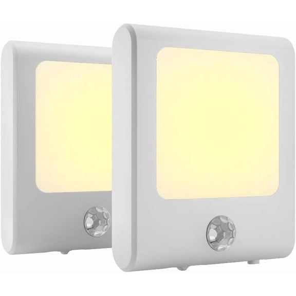 Insertable motion sensor lamp, adjustable brightness, warm white motion-activated Led night light