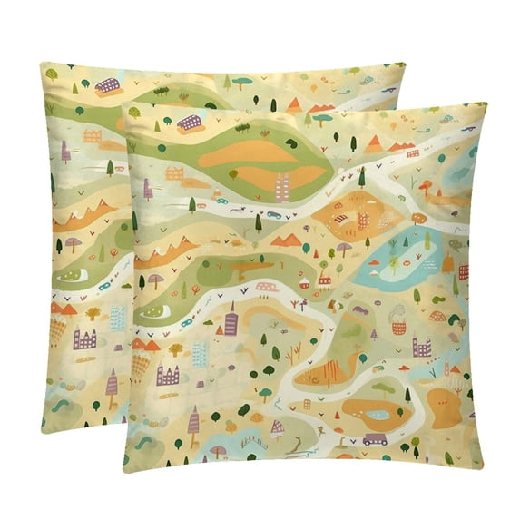 Inserts with Unique Patterns - Set of 2 Chair Pillow Covers - Available in 16x16, 18x18, 20x20 Inches for All Occasions