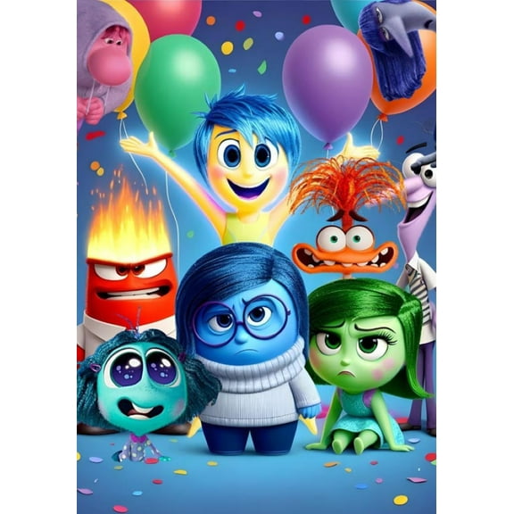 Inside Out 2 DIY Full Drill Diamond Dots Paintings Picture Arts Craft for Home Wall Art Decor, 12x16 Inch Emotional elf DIY Paint by Numbers for Adults Beginner