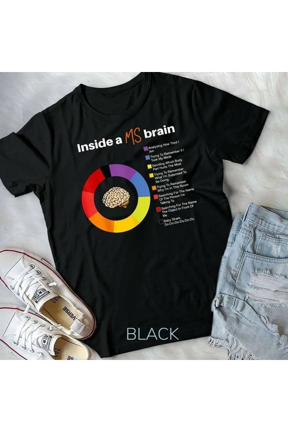 Inside A Ms Brain Multiple Sclerosis Awareness Chart T-Shirt Unisex T-Shirt