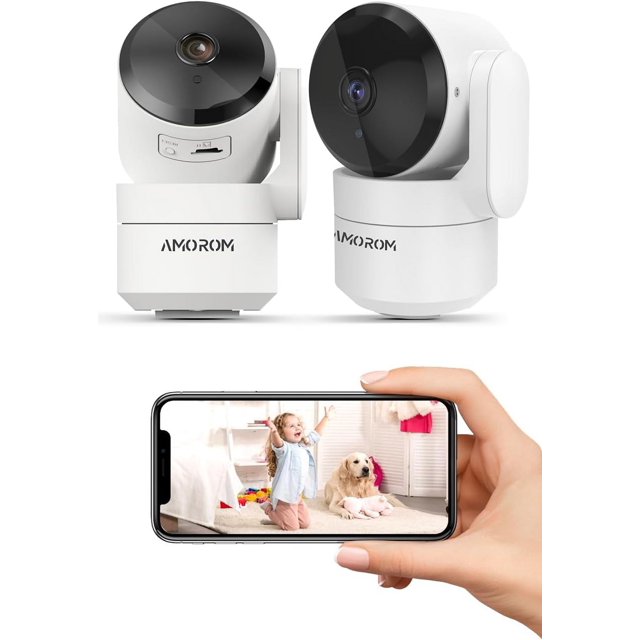 Inside Camera for Home Security, 2 Pcs Indoor Camera for Dog,Cat