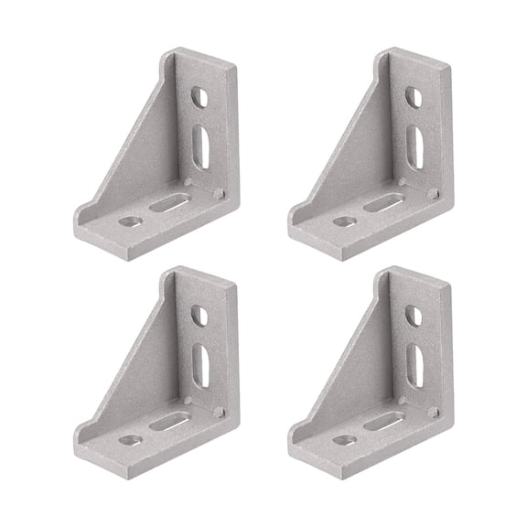 Inside Corner Bracket Gusset, 60mm x 60mm for 3030 Series Aluminum Extrusion Profile , 4 Pcs (Silver)